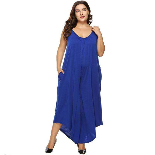 TIY Clothing Solid Color Fashion Oversize Design Women Irregular Plus-size Jumpsuits TIY