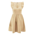TIY Clothing Solid Color Fashion Ruffle Cap Sleeve Large Hem Dress TIY