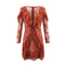TIY Clothing Solid Color Lace Patchwork Long-sleeve Ruffled Mini Dress TIY