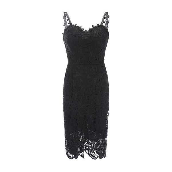 TIY Clothing Solid Color Lace Spaghetti Strap Tight Mini Dress TIY