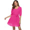 TIY Clothing Solid Color Lantern Sleeve V Neck Women Casual Chiffon Dress TIY
