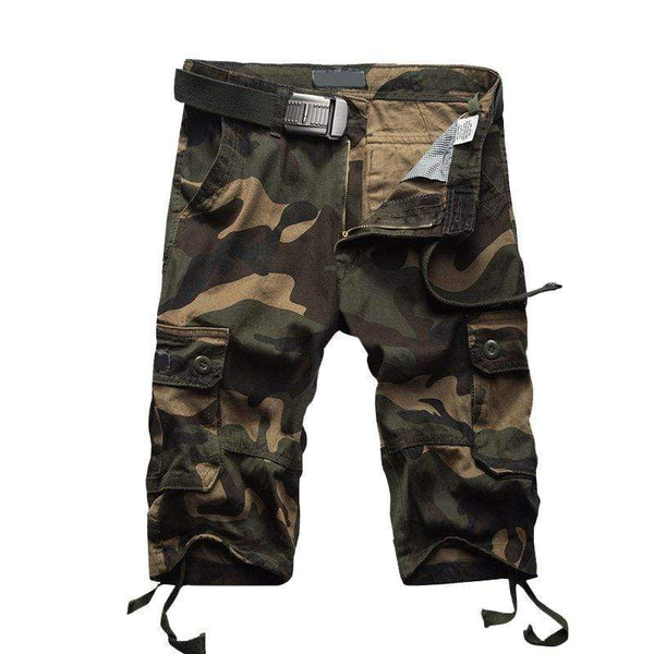 TIY Clothing Solid Color Men's Casual Tooling Shorts Without Belts TIY