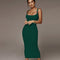 TIY Clothing Solid Color Metal Button Design Low-cut Tight Dress TIY