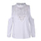 TIY Clothing Solid Color Mock Neck Cool-shoulder Long-sleeve Blouse TIY