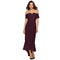 TIY Clothing Solid Color Off-shoulder Short-sleeve Ankle Length Party Dress TIY