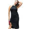 TIY Clothing Solid Color Plus Size Women Sexy Irregular Design Party Halter Dress TIY