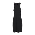 TIY Clothing Solid Color Rib-knit Design Women Round Neck Sleeveless Stretchy Dress TIY