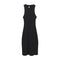 TIY Clothing Solid Color Rib-knit Design Women Round Neck Sleeveless Stretchy Dress TIY