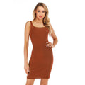 TIY Clothing Solid Color Sexy Women Sleeveless Simple Knitted Bodycon Dress TIY