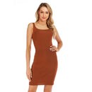 TIY Clothing Solid Color Sexy Women Sleeveless Simple Knitted Bodycon Dress TIY