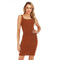 TIY Clothing Solid Color Sexy Women Sleeveless Simple Knitted Bodycon Dress TIY