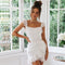 TIY Clothing Solid Color Square Neck Cap-sleeve Design Women Cotton Dress TIY