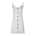 TIY Clothing Solid Color Vacation Design Sexy Backless Bowknot Slip Dress With Buttons TIY