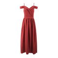 TIY Clothing Solid Color Women Spaghetti Strap Off-shoulder Design Side-slit Maxi Vacation Dress TIY
