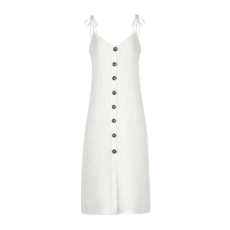 TIY Clothing Solid Color Women Vacation Casual Style Loose Pattern Slip Dress TIY