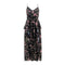 TIY Clothing Spaghetti Strap Design Backless Flower Printed Women Maxi Ruffled Dress TIY