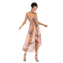 TIY Clothing Stretch Off-shoulder Design Irregular Hemline Summer Beach Floral Dress TIY