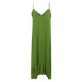 Summer Casual Plain Color Frilled V Neck Flouncing Hemline Maxi Dress