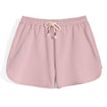 Summer Casual Style Women Solid Color Lace-up Cotton Shorts