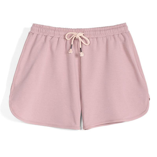 Summer Casual Style Women Solid Color Lace-up Cotton Shorts