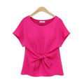 Summer Elegant Female Chiffon Bow-Knot Loose Comfortable T-Shirt