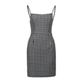 TIY Clothing Summer Elegant Woman Strapless Checkered Mini Hip Sling Dress TIY