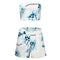 Summer Sexy Floral Printed Tube Top Loose Shorts Set