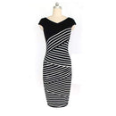 Summer Sexy Woman Simple Style Stripes Strapless Tight Dress