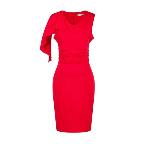 Summer Sexy Woman Solid Color Hip Tight Evening Dress