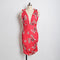 Summer Sexy Woman Strapless V-Neck Floral Wrapped Slim Dress