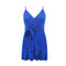 Summer Solid Color Spaghetti Strap Flouncing Hemline Mini Dress