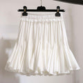 Summer Solid Color Women High-waisted Pleated Tutu Skirt