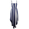 Summer Unique Color Blocking Spaghetti Strap Irregular Hemline Midi Dress