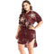 TIY Clothing Summer Vacation Style Sweet Floral Printed Short Sleeves Lace-up Plus Size Dress TIY