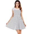 Sweet Young Lady Classic Dot Printed Sleeveless A Line Dress