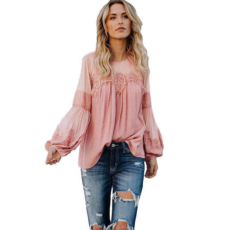 Sweet Young Lady Fashion Loose Pattern Pleated Linen Blouse