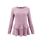 Sweet Young Women Solid Color Flouncing Hemline Autumn Winter Bottoming Blouse