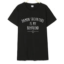 Top Grade Fashion Style Simple 2 Colors Cotton Loose T-shirt