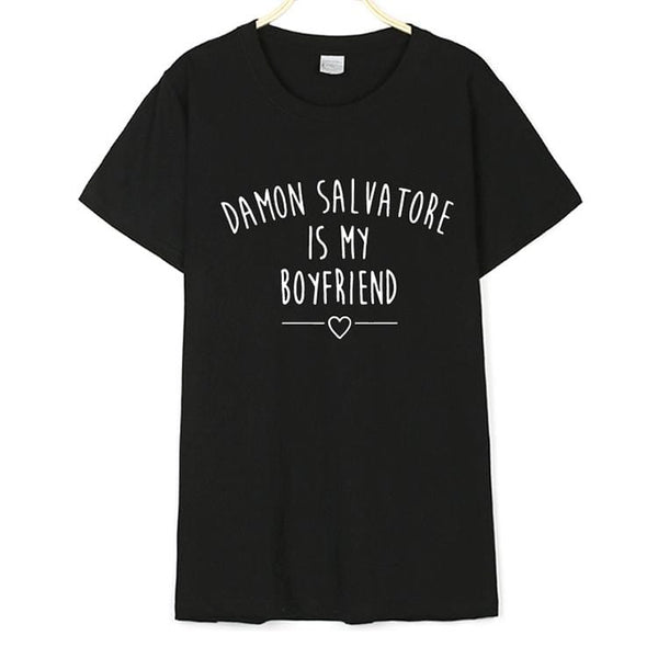 Top Grade Fashion Style Simple 2 Colors Cotton Loose T-shirt