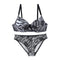 Top Sales Striped Floral Printed Plus Size Sexy Women Bra Panty Set