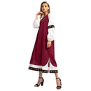 Unique Color Blocking Design Women Loose Pattern Maxi Dress