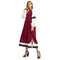 Unique Color Blocking Design Women Loose Pattern Maxi Dress