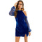 Unique Cool Shoulder Design Vintage Velvet Fabric Women Party Dress