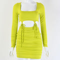 Unique Cut-out Knotted Design Neon Mini Dress