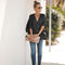 Unique Dolman Sleeve Women Solid Color Casual Blouse