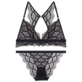 Unique Front Closure Wireless Design Women Triangle Bra Set