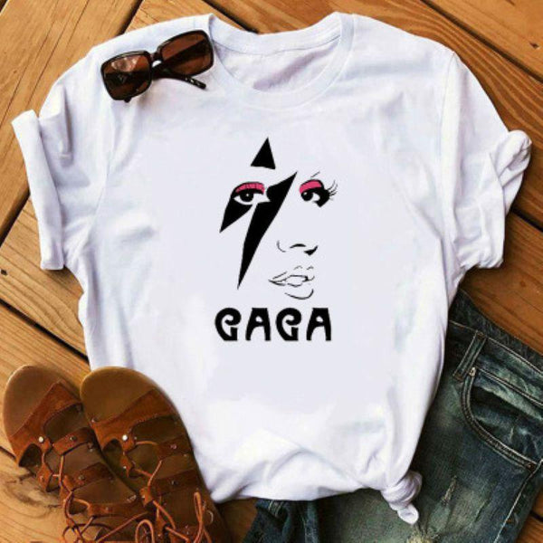 Unique Graphic Print Modern Lady Pattern Basic T-shirt