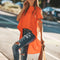Unique High-low Hemline Women Loose Pattern Plain Color Blouse