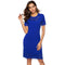 Unique Hollowed Design Solid Color Short-sleeve Elegant Women Dress