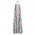 Unique Loose Pattern Women Multicolor Stripes Halter Dress